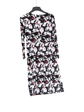 Christopher & Banks Black Floral Print Long Sleeve Dress, Size 8